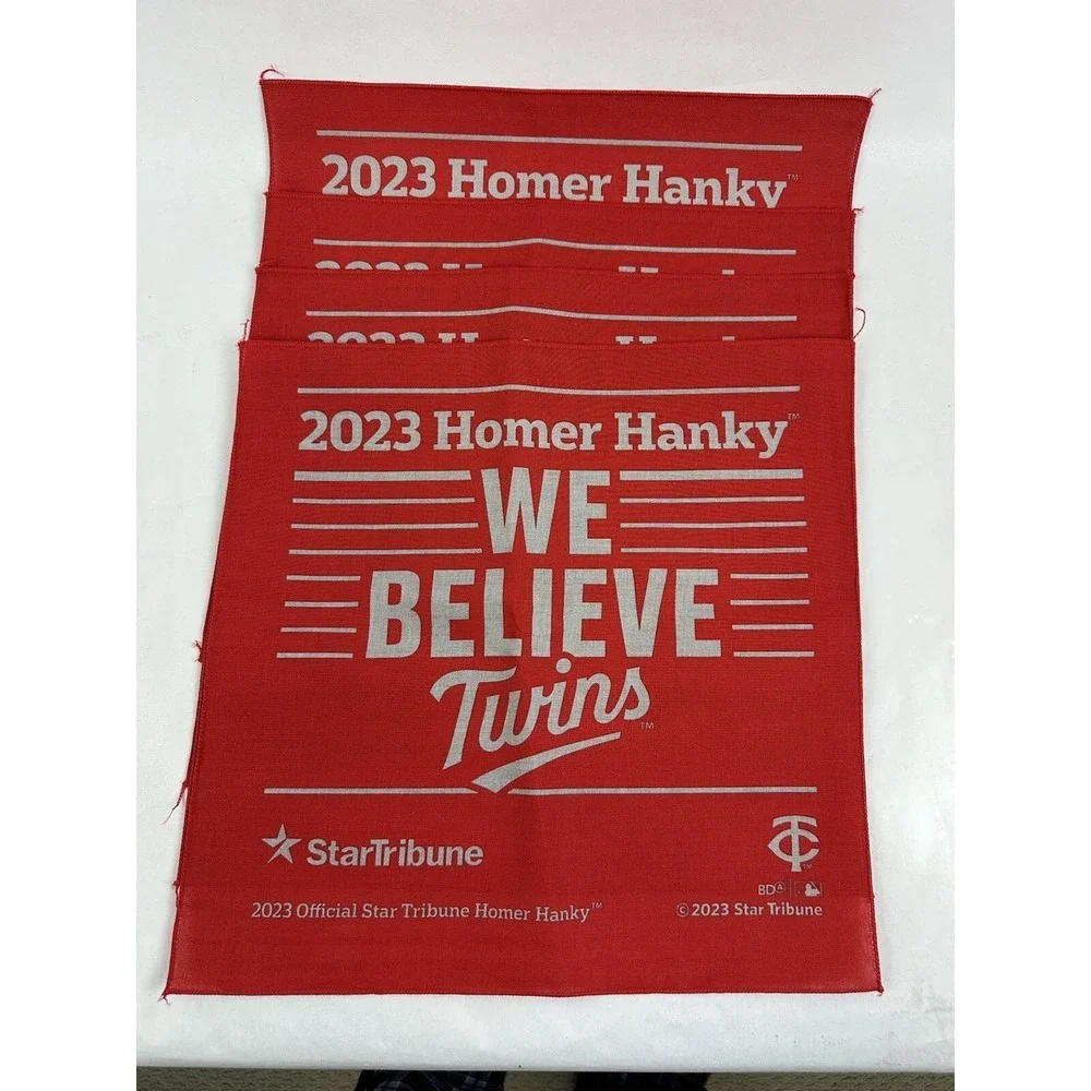 Lot of 4 MINNESOTA TWINS Homer Hanky 2023 We Believe Red Rally Towels